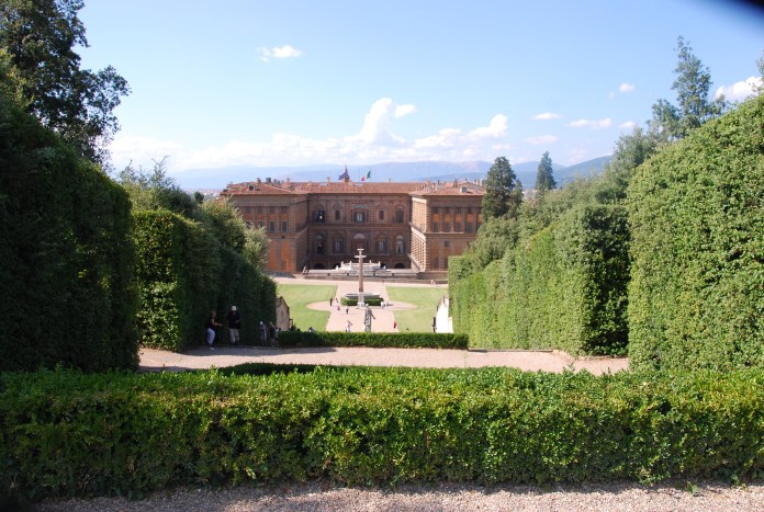 Arrière du Palazzo Pitti depuis les jardins de Boboli.