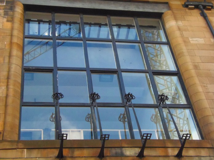 Détail d'une fenêtre de Glasgow School of Art