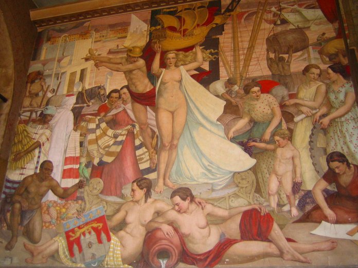 Toutes les richesses de Bordeaux sous le pinceau de Camille de Buzon (Bourse du Travail de Bordeaux).