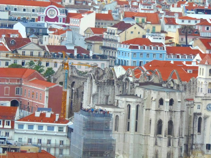 Eglise do Carmo, château Sao Jorge, Lisbonne, Lisboa, Portugal