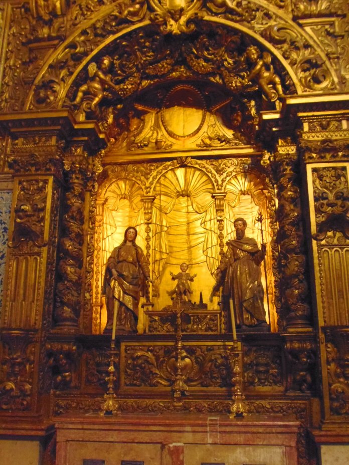 Musée azulejos, décor doré, Lisbonne, Lisboa, Portugal.