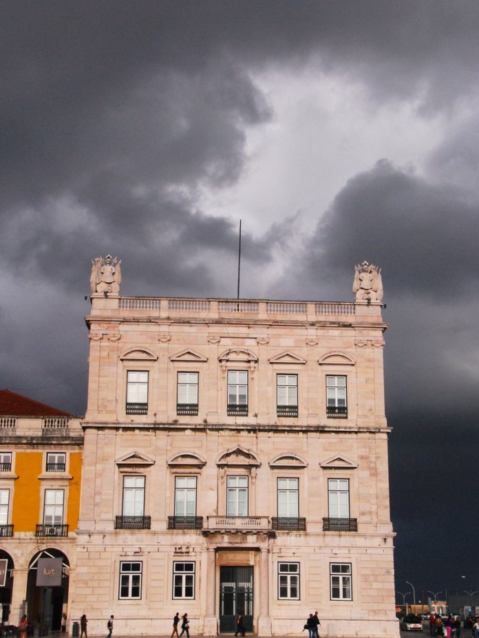 Place du commerce, pavillon, Tage, Lisbonne, Lisboa, Portugal