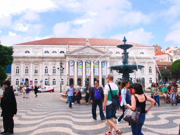 Rossio, rencontre, Lisbonne, Lisboa, Portugal