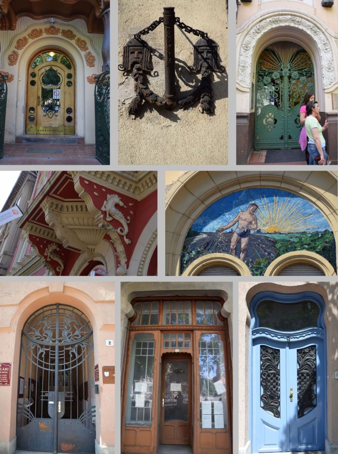 Portes et détails d'architecture, Szeged Subotica Hongrie Roumanie