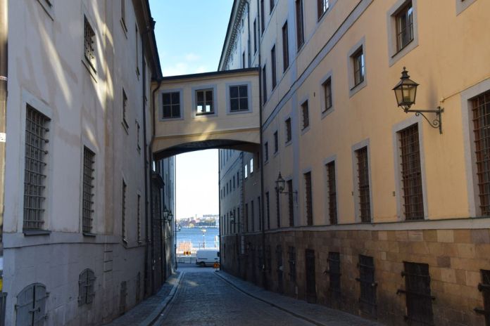 pont en hauteur Gamla Stan Stockholm