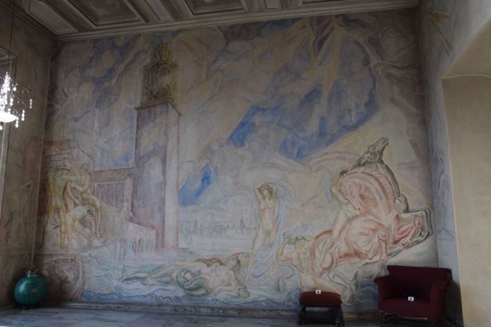 fresque grecquisante hôtel de ville stockholm suède sweden