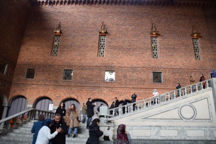 escalier hôtel de ville stockholm suède sweden