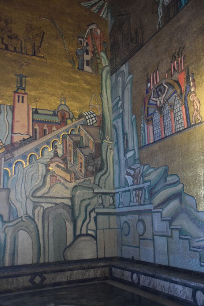 détail salle dorée hôtel de ville stockholm suède