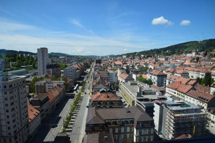 perspective artère centrale la chaux de fonds suisse switzerland