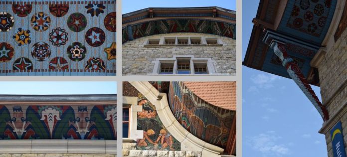 détails architecture et décors hôtel de ville locle suisse switzerland