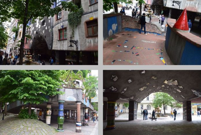 sol en mouvement voûtes céramique Hundertwasser haus vienne