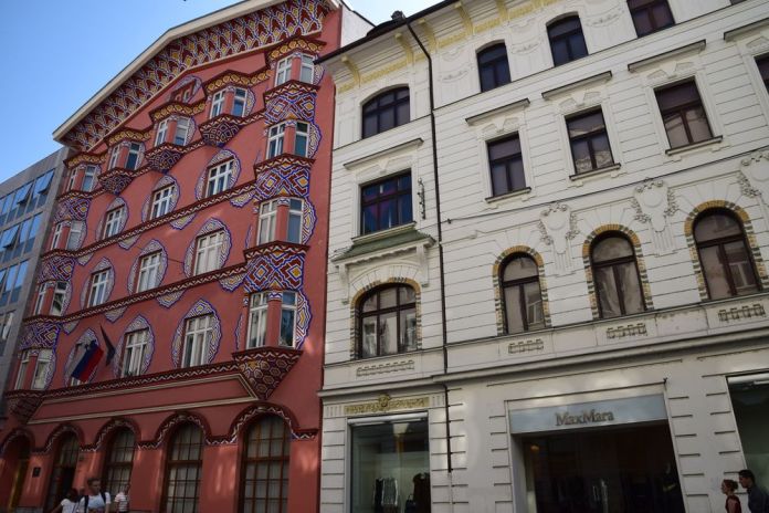 bâtiments Art nouveau Sécession Ljubjlanan