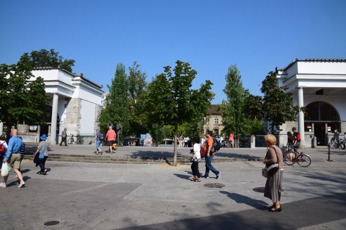 esplanade du marché de Ljubljana