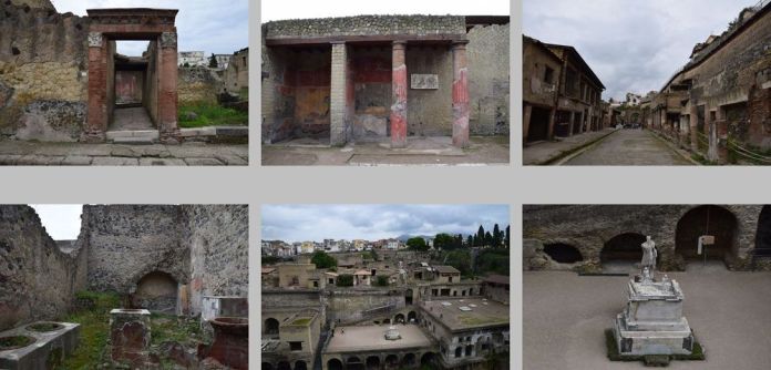 ensembles de vues d'Herculanum