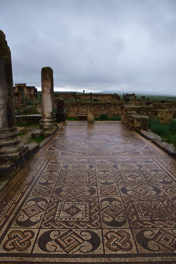 ensemble de mosaïques géométriques à Volubilis