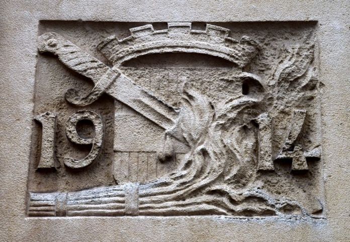 cartouche maisons de Leuven Louvain après 1914