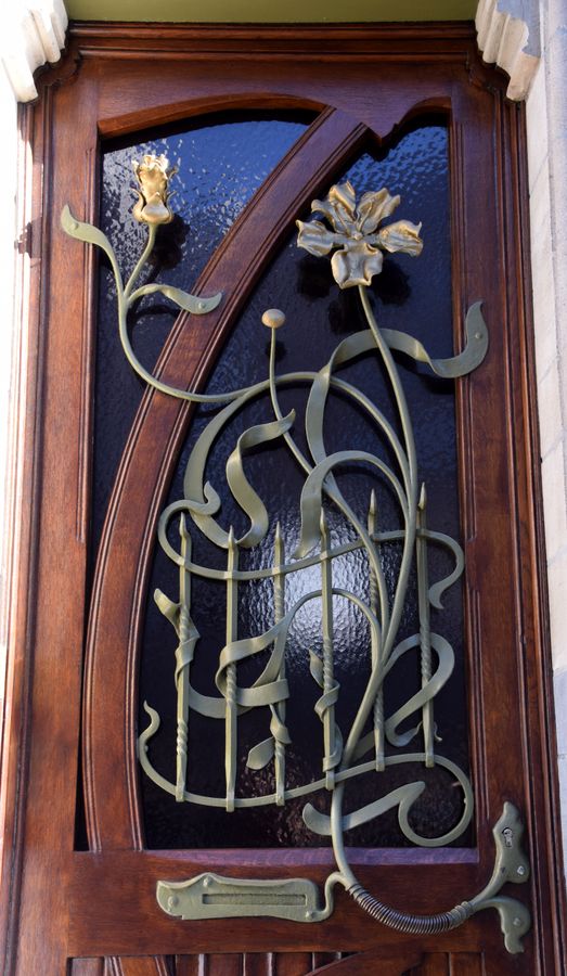détail porte maison Blerot Bruxelles