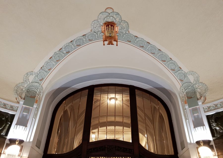 Prague, MaisonMunicipale, plafond, ArtNouveau